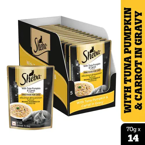 Sheba Tuna Pumpkin & Carrot In Gravy Rich Premium Adult Fine Cat Wet Food - Image 6