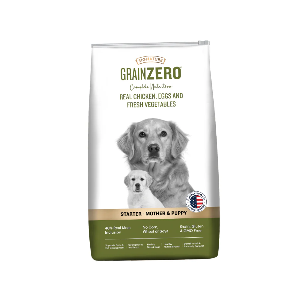 Signature Grain Zero Real Chicken, Egg and Vegetables Mother and Puppy Starter Dog Dry Food - Image 10