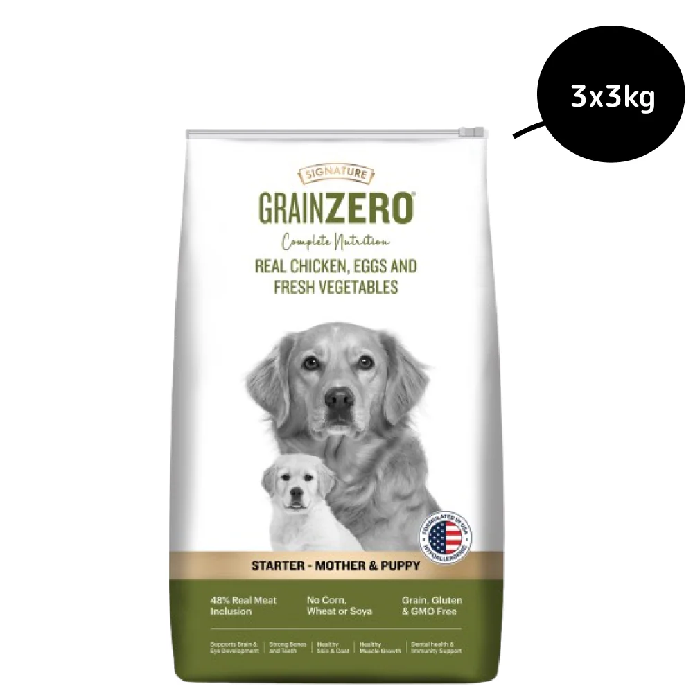 Signature Grain Zero Real Chicken, Egg and Vegetables Mother and Puppy Starter Dog Dry Food - Image 17