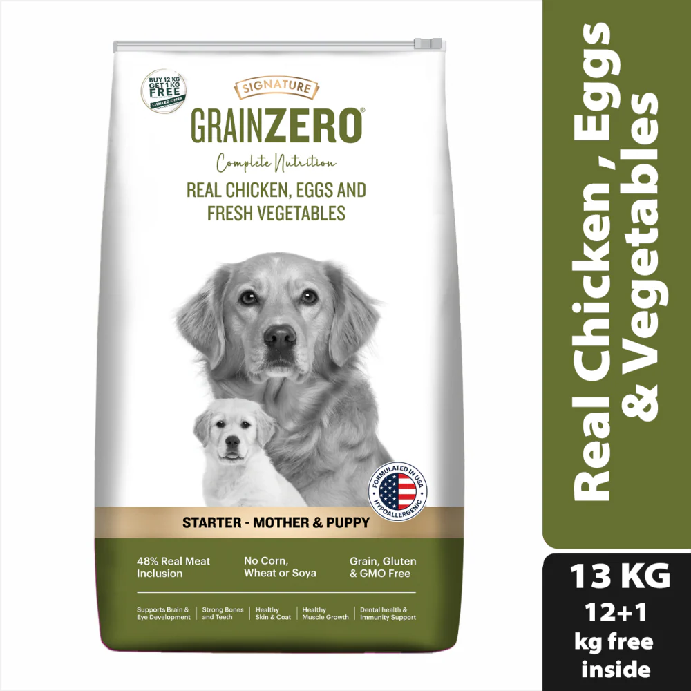 Signature Grain Zero Real Chicken, Egg and Vegetables Mother and Puppy Starter Dog Dry Food - Image 18