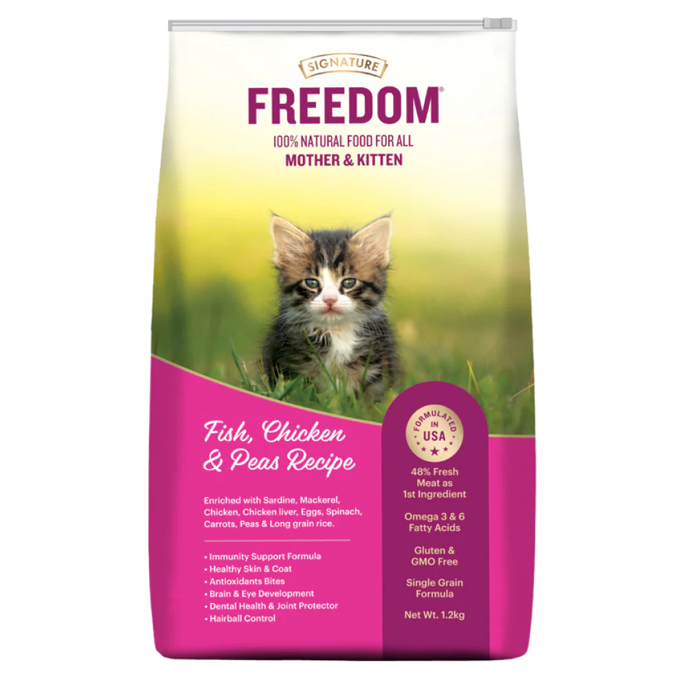 Signature Freedom Fish, Chicken and Peas Recipe Kitten Dry Cat Food - Image 4