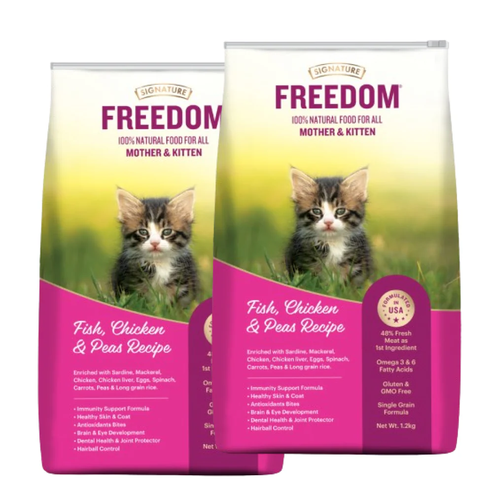 Signature Freedom Fish, Chicken and Peas Recipe Kitten Dry Cat Food - Image 8
