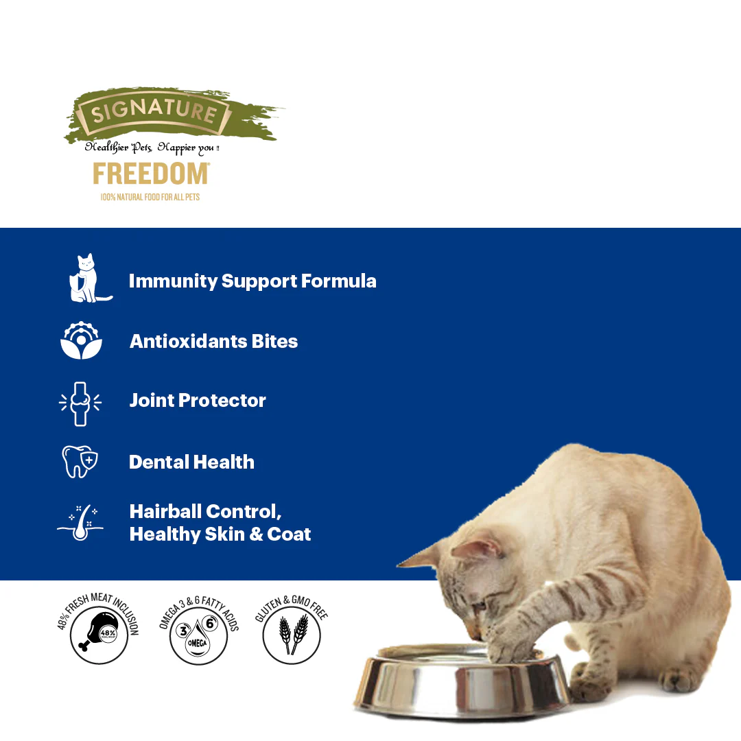 Signature Freedom Fish, Chicken and Peas Recipe Kitten Dry Cat Food (50g) - Image 8