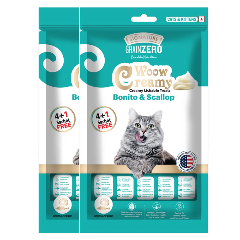 Signature Grain Zero Bonito and Scallop Lickable Creamy Treats for Cats - Image 6