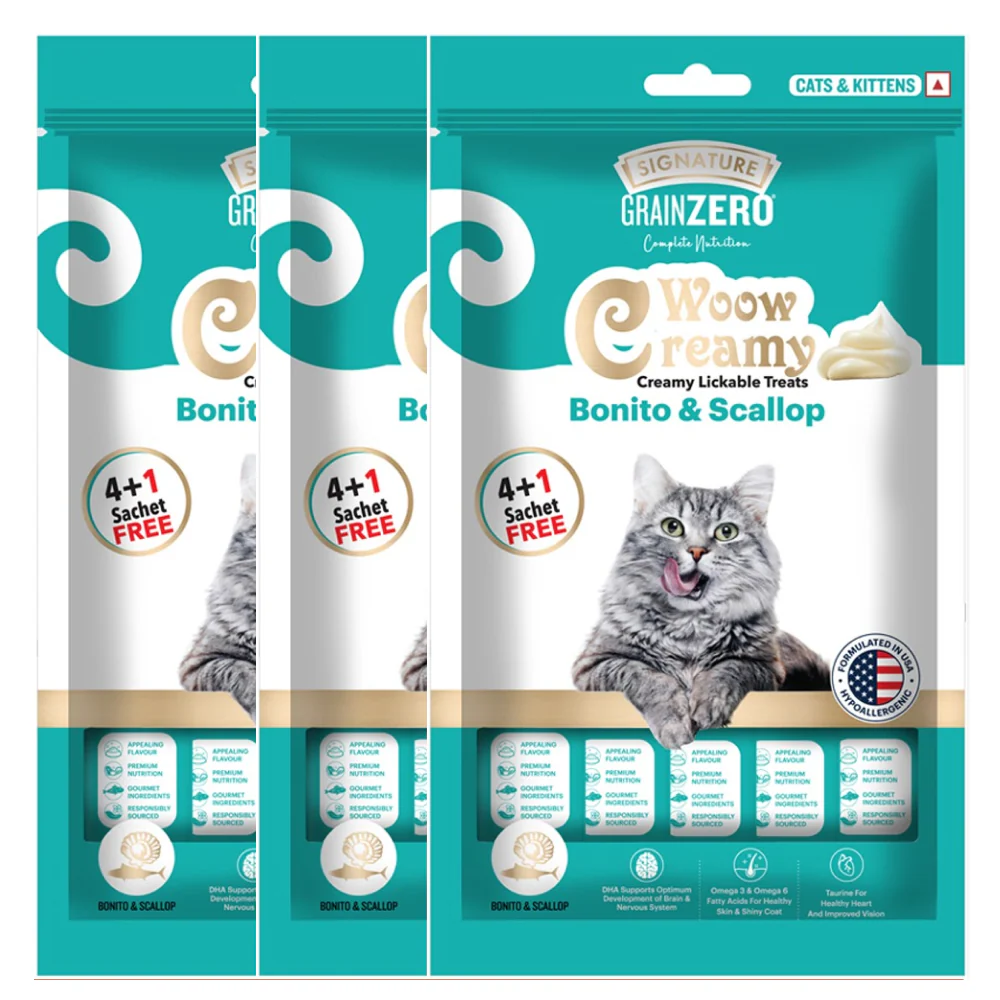 Signature Grain Zero Bonito and Scallop Lickable Creamy Treats for Cats - Image 7