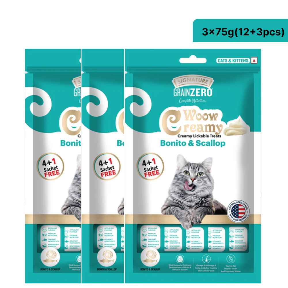 Signature Grain Zero Bonito and Scallop Lickable Creamy Treats for Cats - Image 9