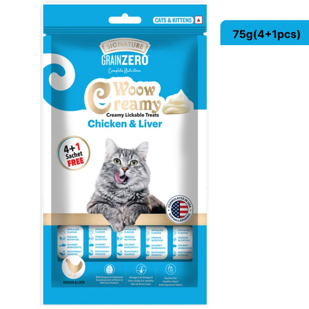 Signature Grain Zero Crab, Salmon, Chicken and Liver Lickable Creamy Cat Treats Combo - Image 2