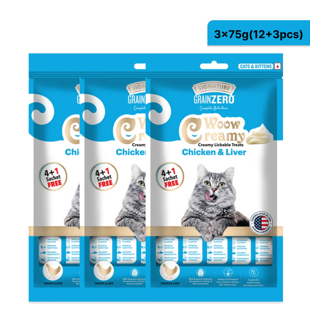 Signature Grain Zero Chicken and Liver Lickable Creamy Cat Treats - Image 2