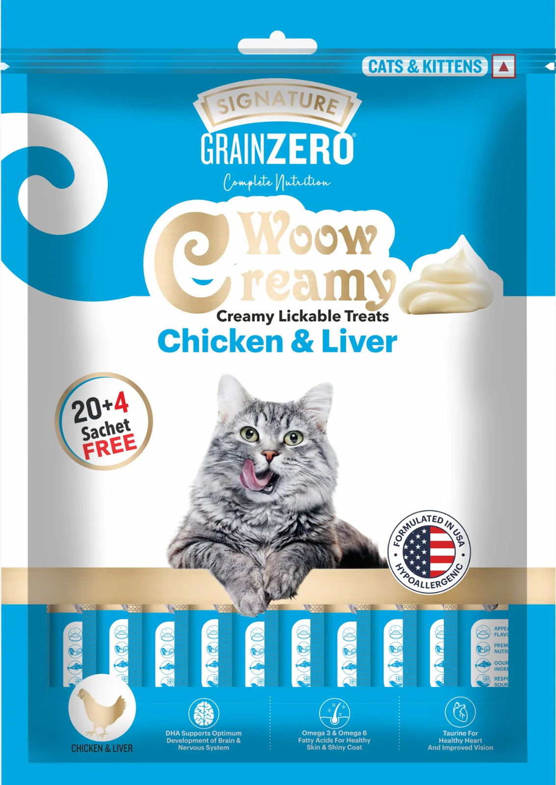 Signature Grain Zero Chicken and Liver Lickable Creamy Cat Treats - Image 5