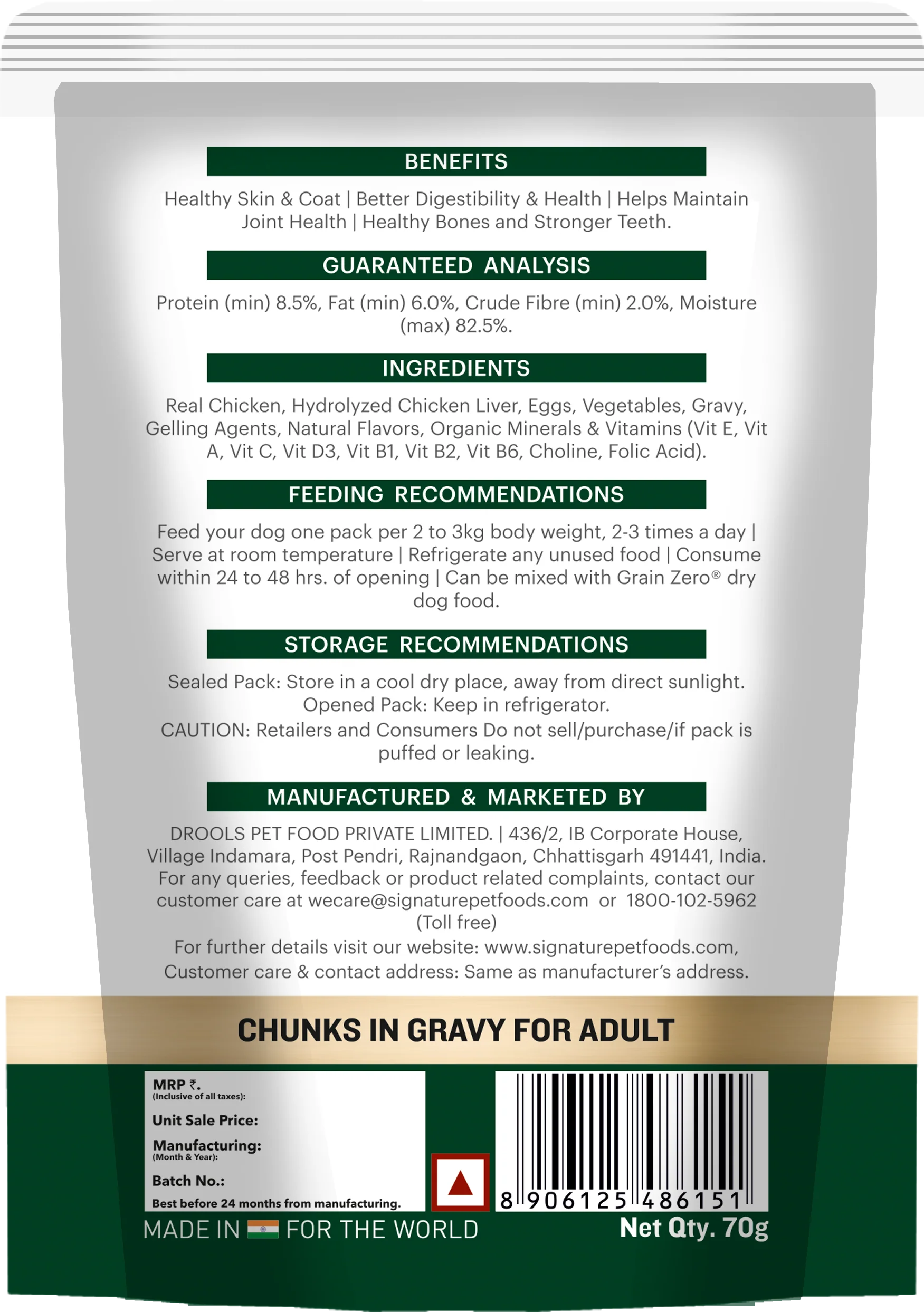 Signature Grain Zero Chicken Chunks Gravy Adult Dog Wet Food - Image 8