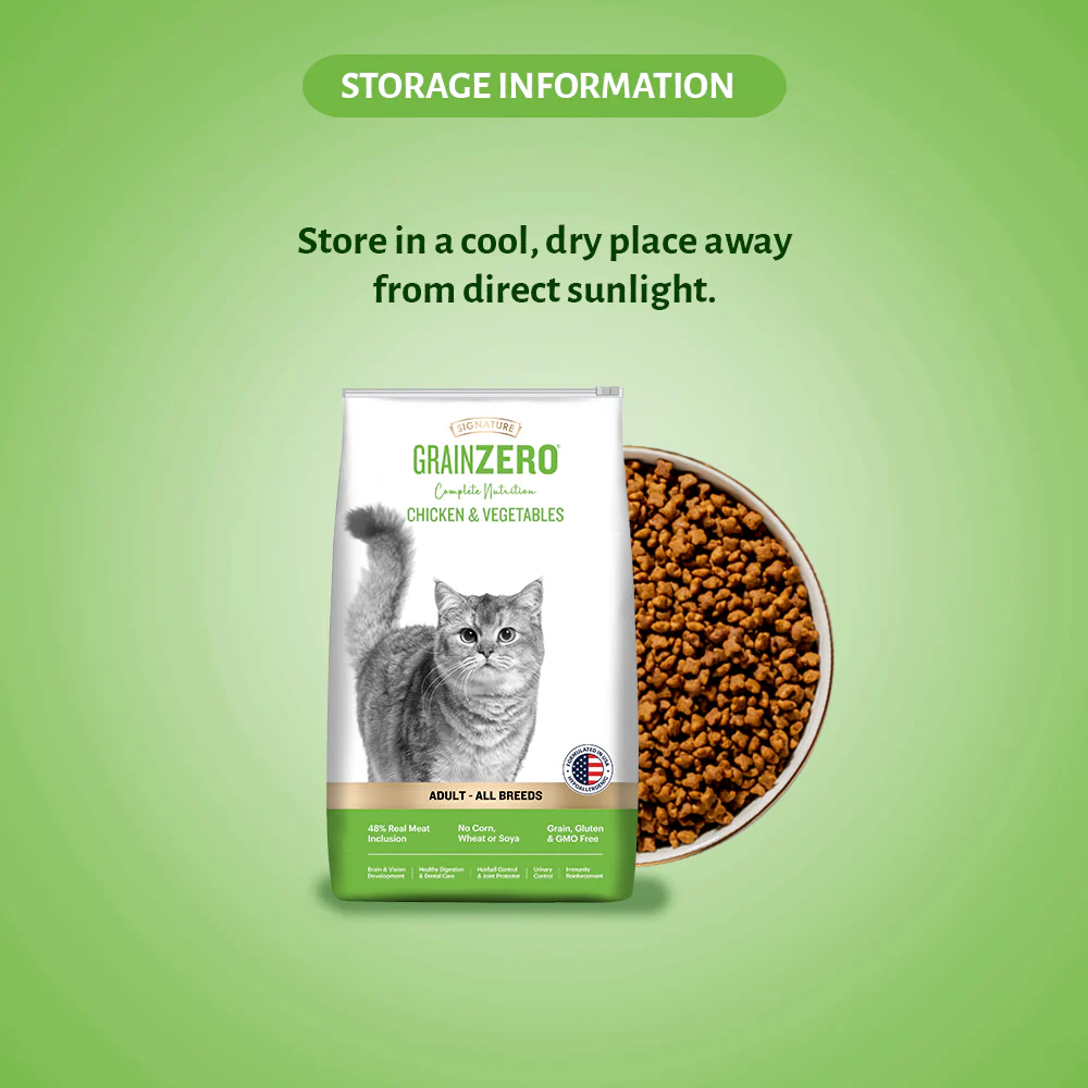 Signature Grain Zero Chicken & Vegetable Adult All Breed Adult Cat Dry Food - Image 6