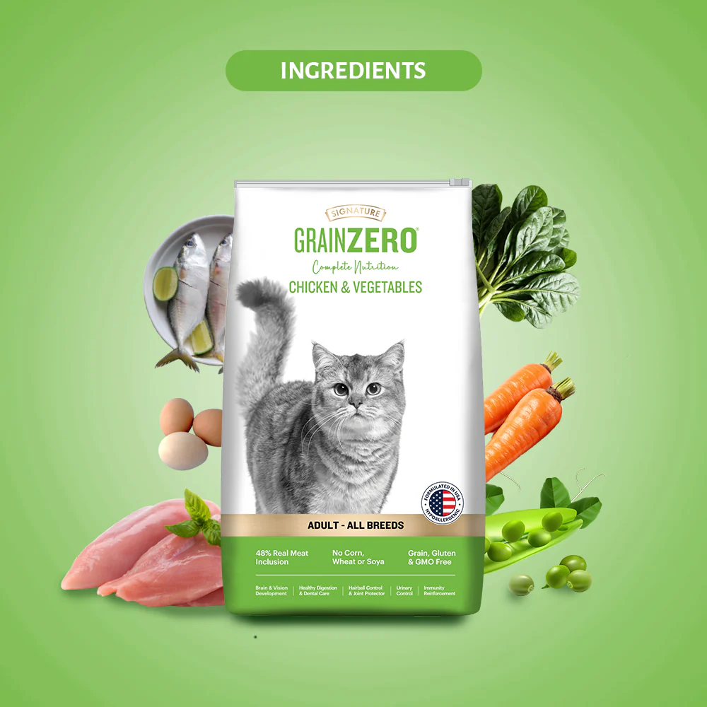 Signature Grain Zero Chicken & Vegetable Adult All Breed Adult Cat Dry Food - Image 7