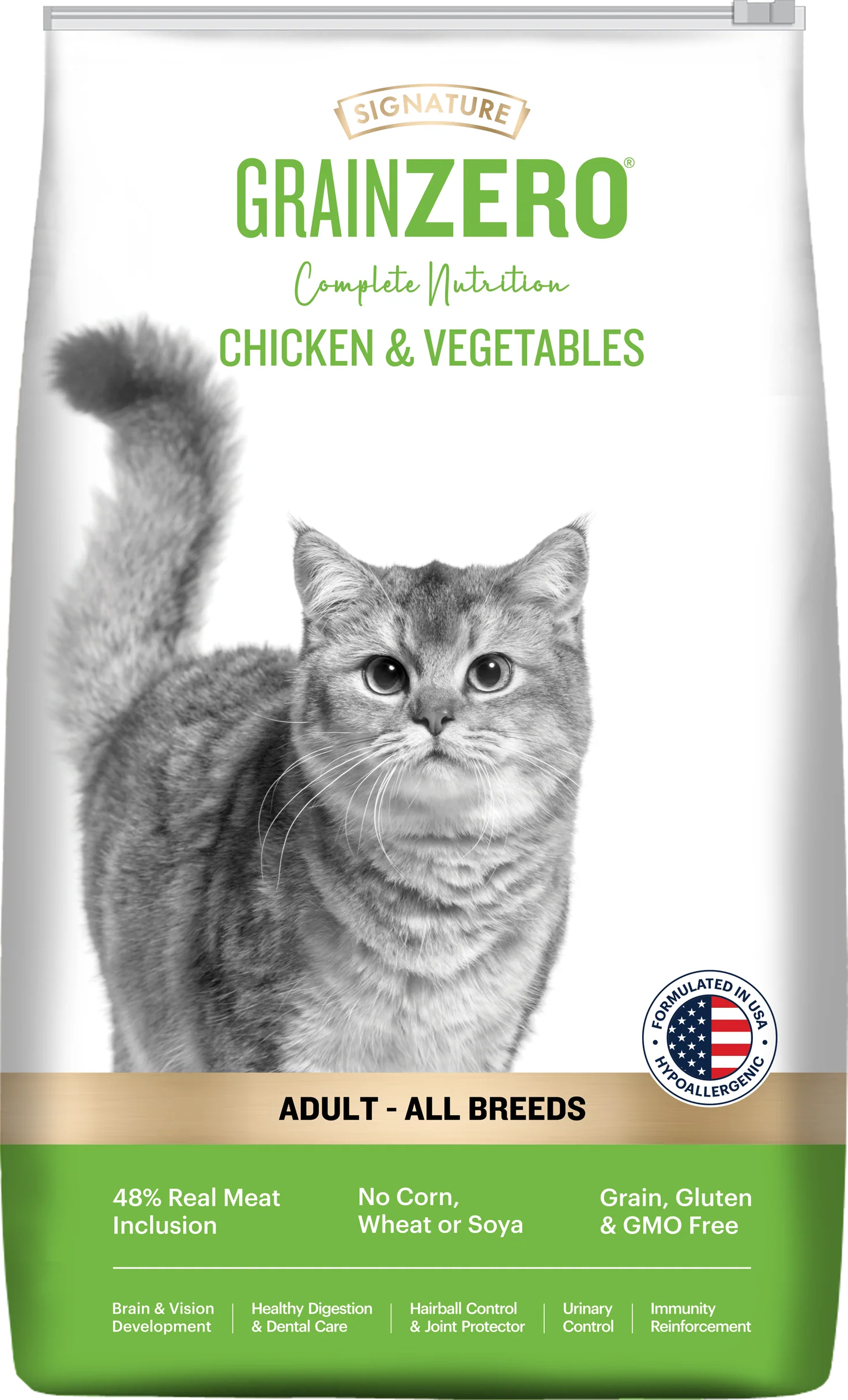 Signature Grain Zero Chicken & Vegetable Adult All Breed Adult Cat Dry Food - Image 9