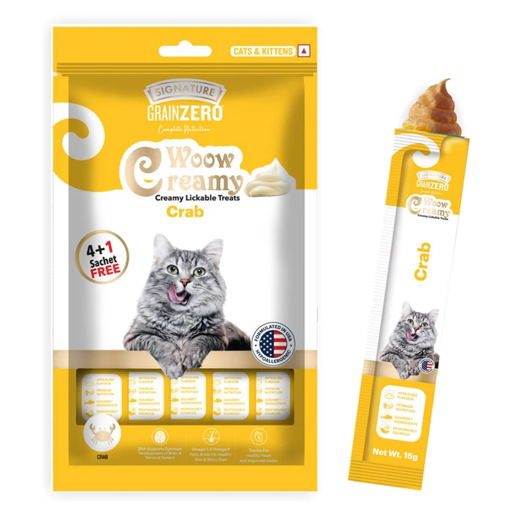 Signature Grain Zero Crab and Bonito & Scallop Lickable Creamy Treats for Cats Combo - Image 6