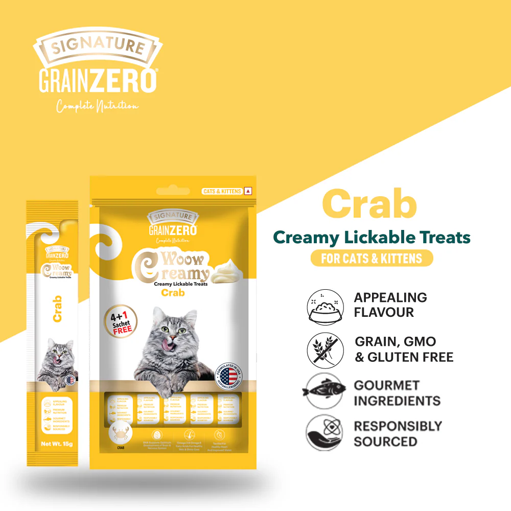 Signature Grain Zero Crab and Bonito & Scallop Lickable Creamy Treats for Cats Combo - Image 8