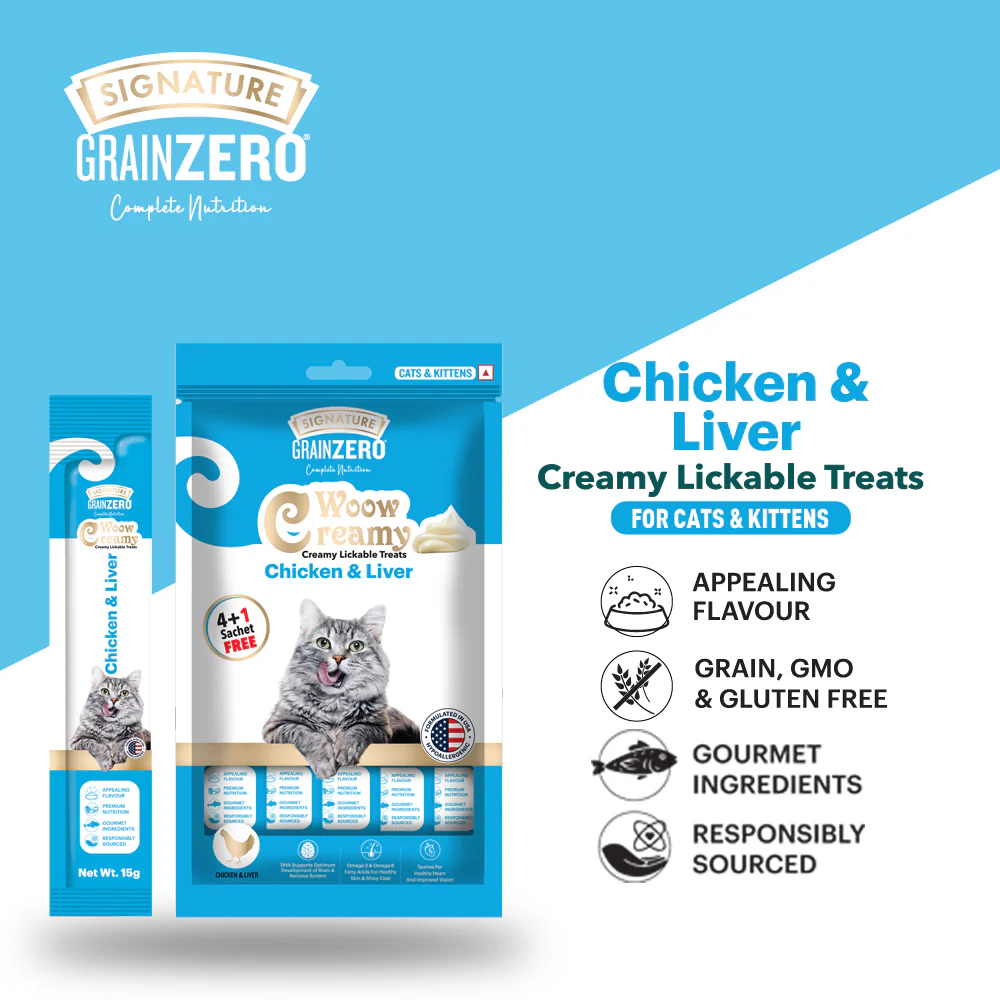 Signature Grain Zero Crab and Chicken & Liver Lickable Creamy Cat Treats Combo - Image 9