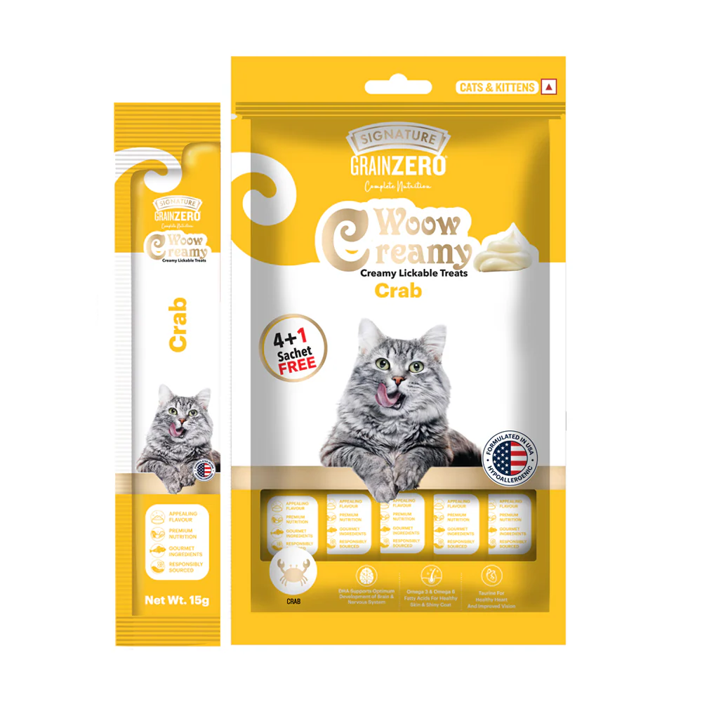 Signature Grain Zero Crab and Chicken & Liver Lickable Creamy Cat Treats Combo - Image 4