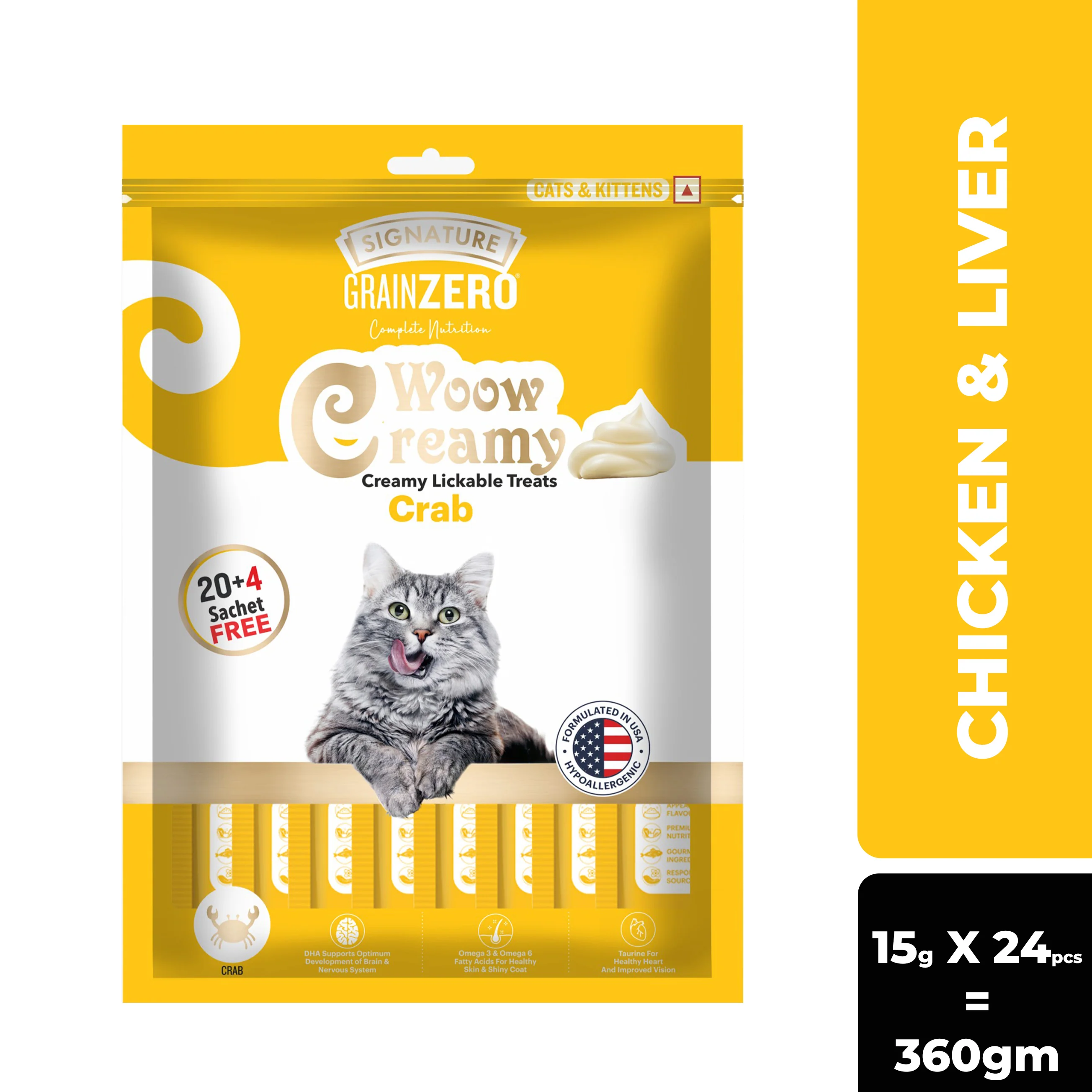 Signature Grain Zero Crab Lickable Creamy Cat Treats - Image 5