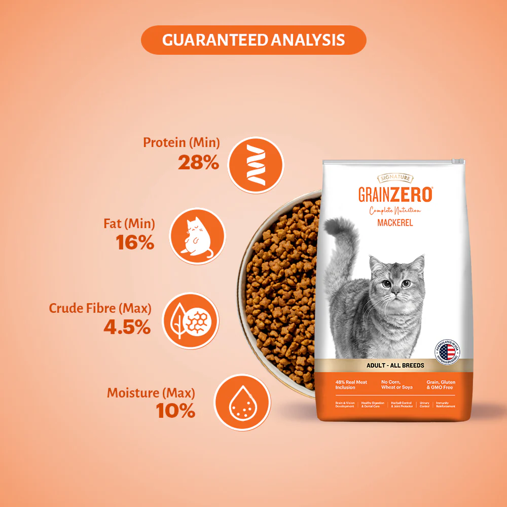Signature Grain Zero Mackerel Adult All Breed Adult Cat Dry Food - Image 5