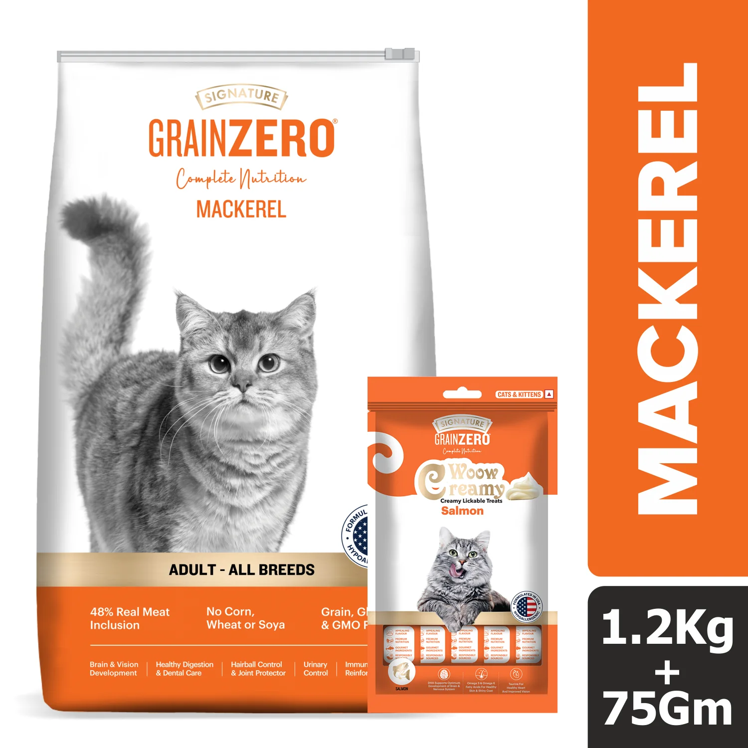 Signature Grain Zero Mackerel Adult All Breed Adult Cat Dry Food - Image 4