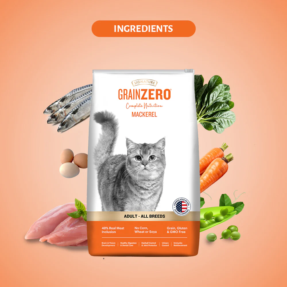 Signature Grain Zero Mackerel Adult All Breed Adult Cat Dry Food - Image 6