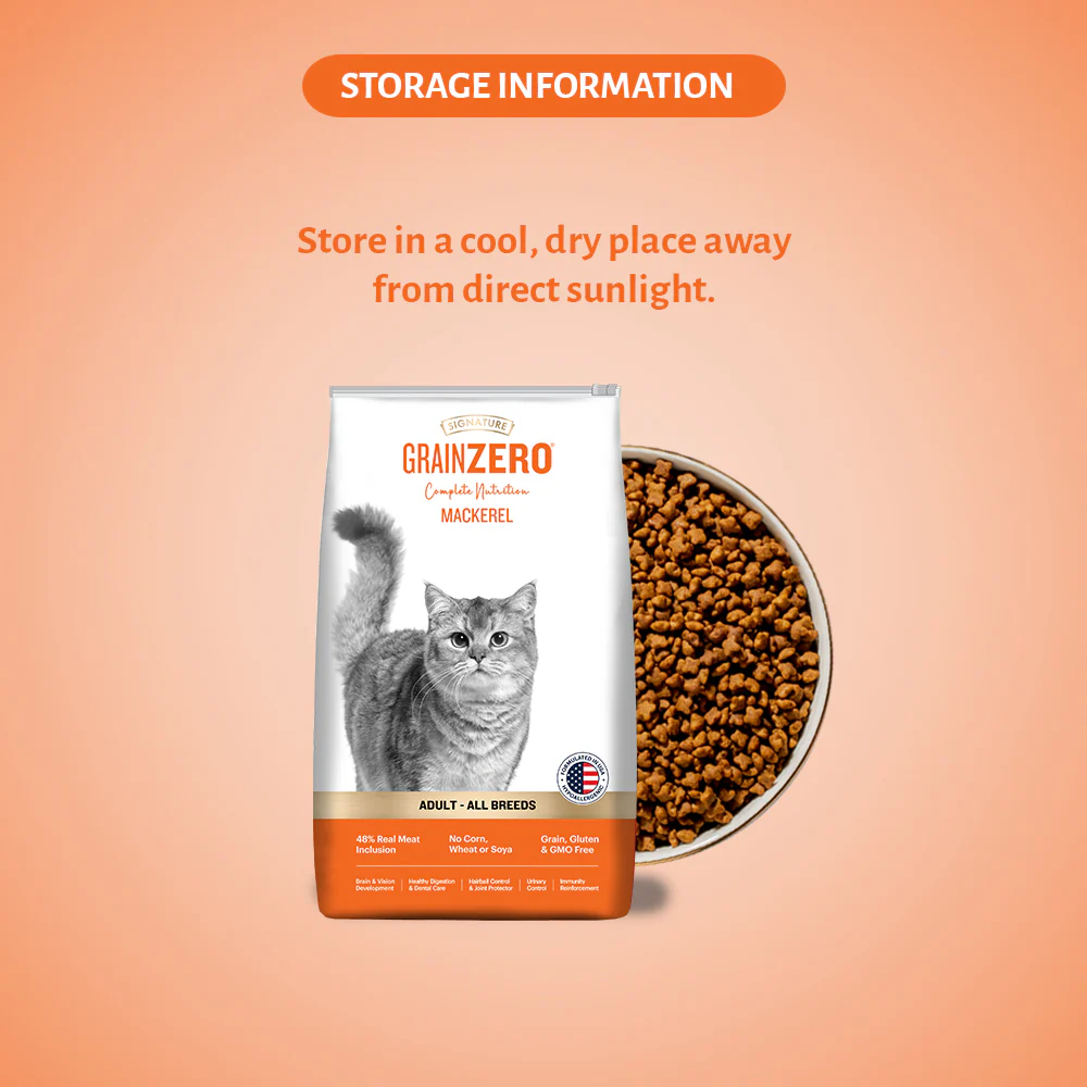 Signature Grain Zero Mackerel Adult All Breed Adult Cat Dry Food - Image 9