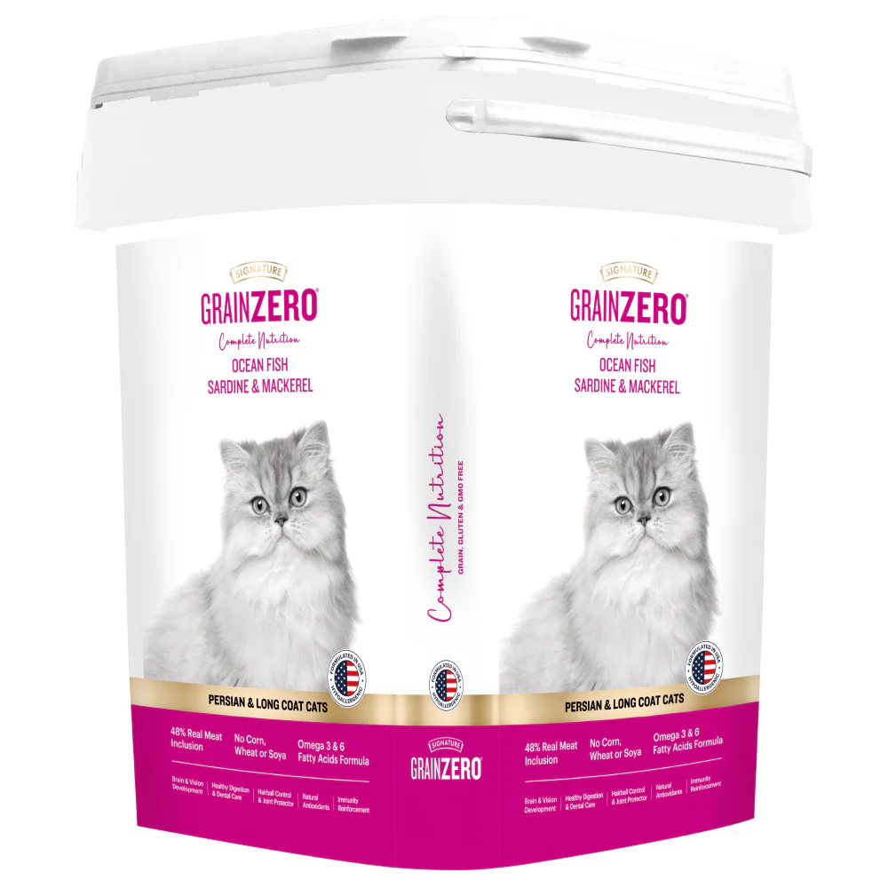 Signature Grain Zero Ocean Fish, Sardine and Mackerel Long Coat & Persian Adult Cat Dry Food - Image 18