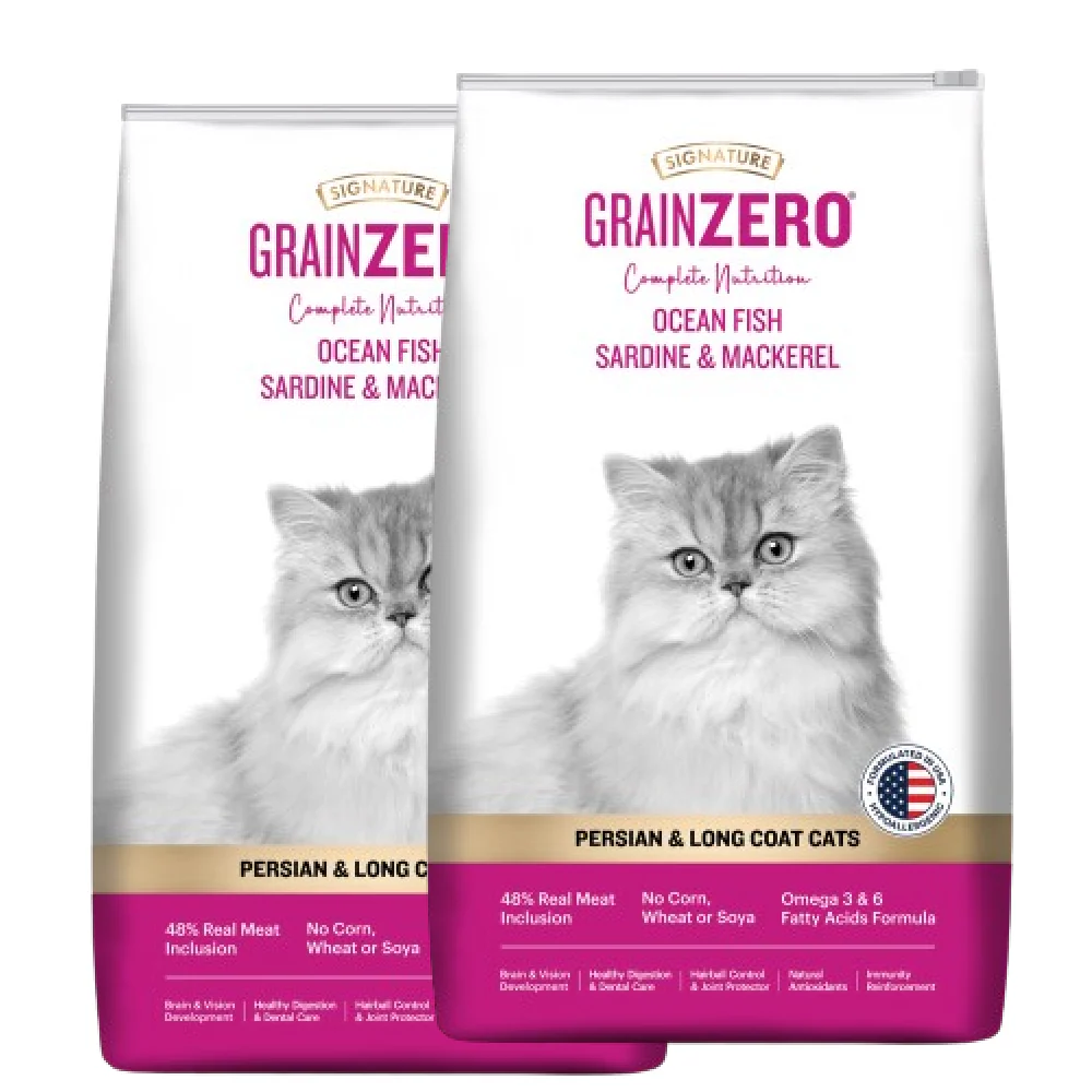 Signature Grain Zero Ocean Fish, Sardine and Mackerel Long Coat & Persian Adult Cat Dry Food - Image 20