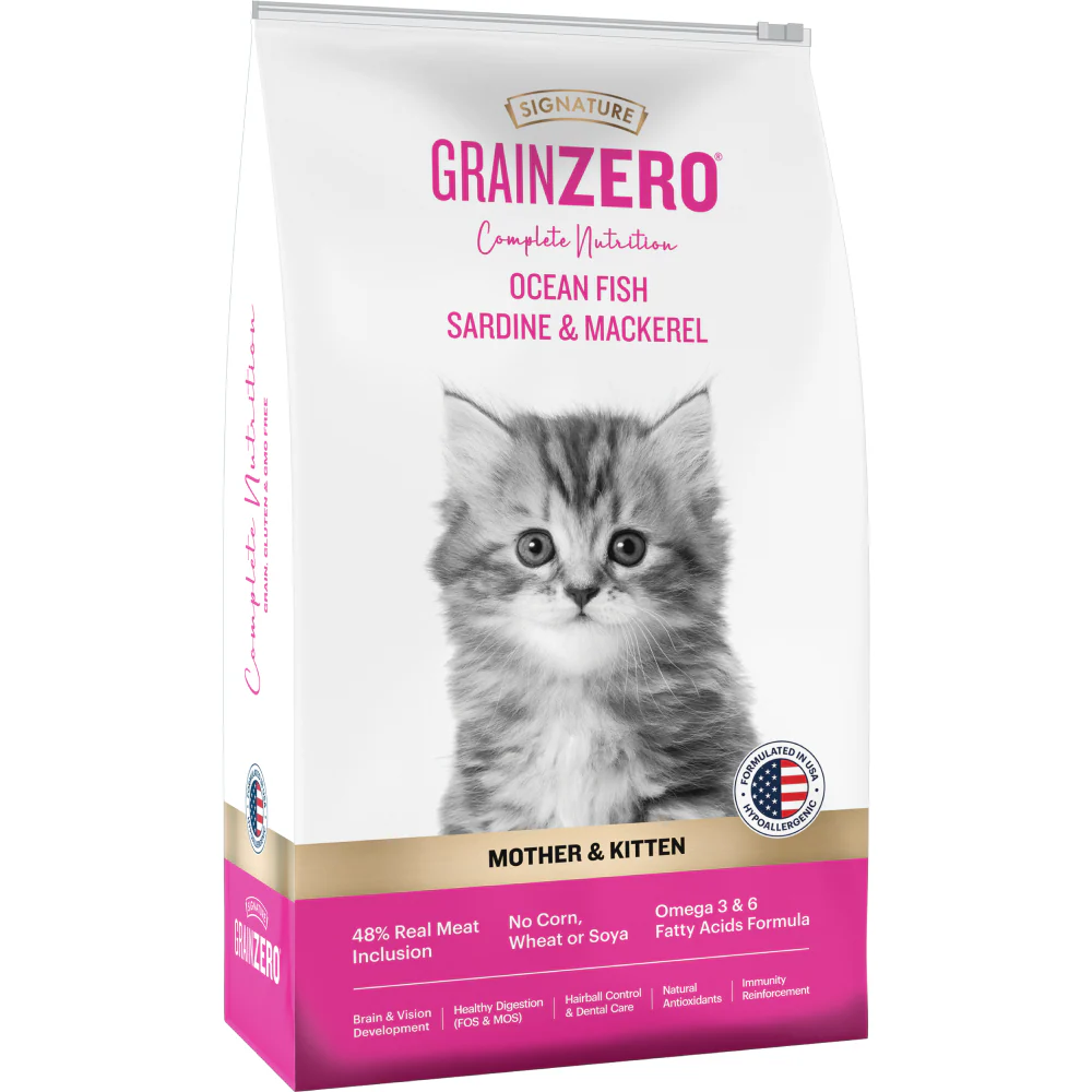 Signature Grain Zero Ocean Fish, Sardine and Mackerel Mother and Kitten Cat Dry Food - Image 13
