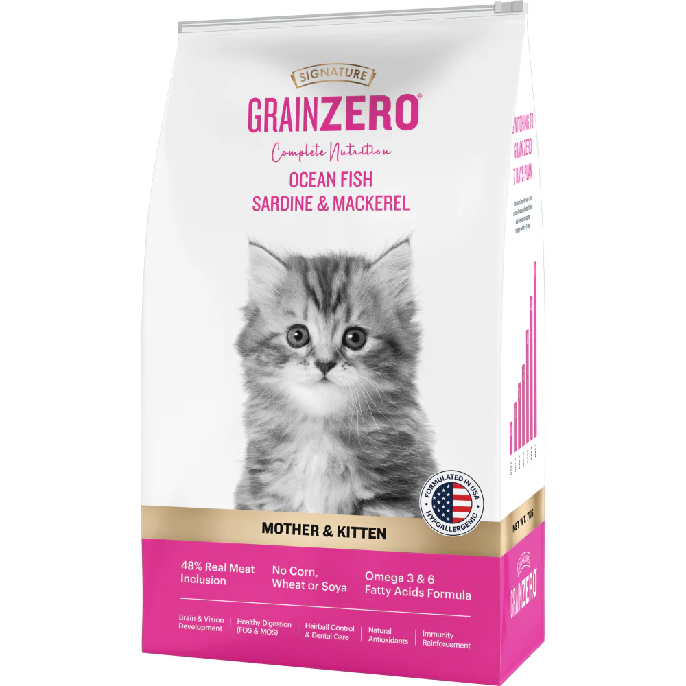 Signature Grain Zero Ocean Fish, Sardine and Mackerel Mother and Kitten Cat Dry Food - Image 15