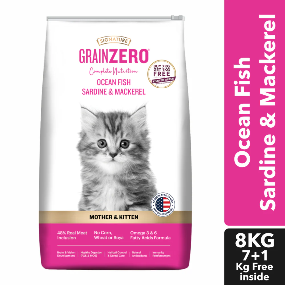 Signature Grain Zero Ocean Fish, Sardine and Mackerel Mother and Kitten Cat Dry Food - Image 21