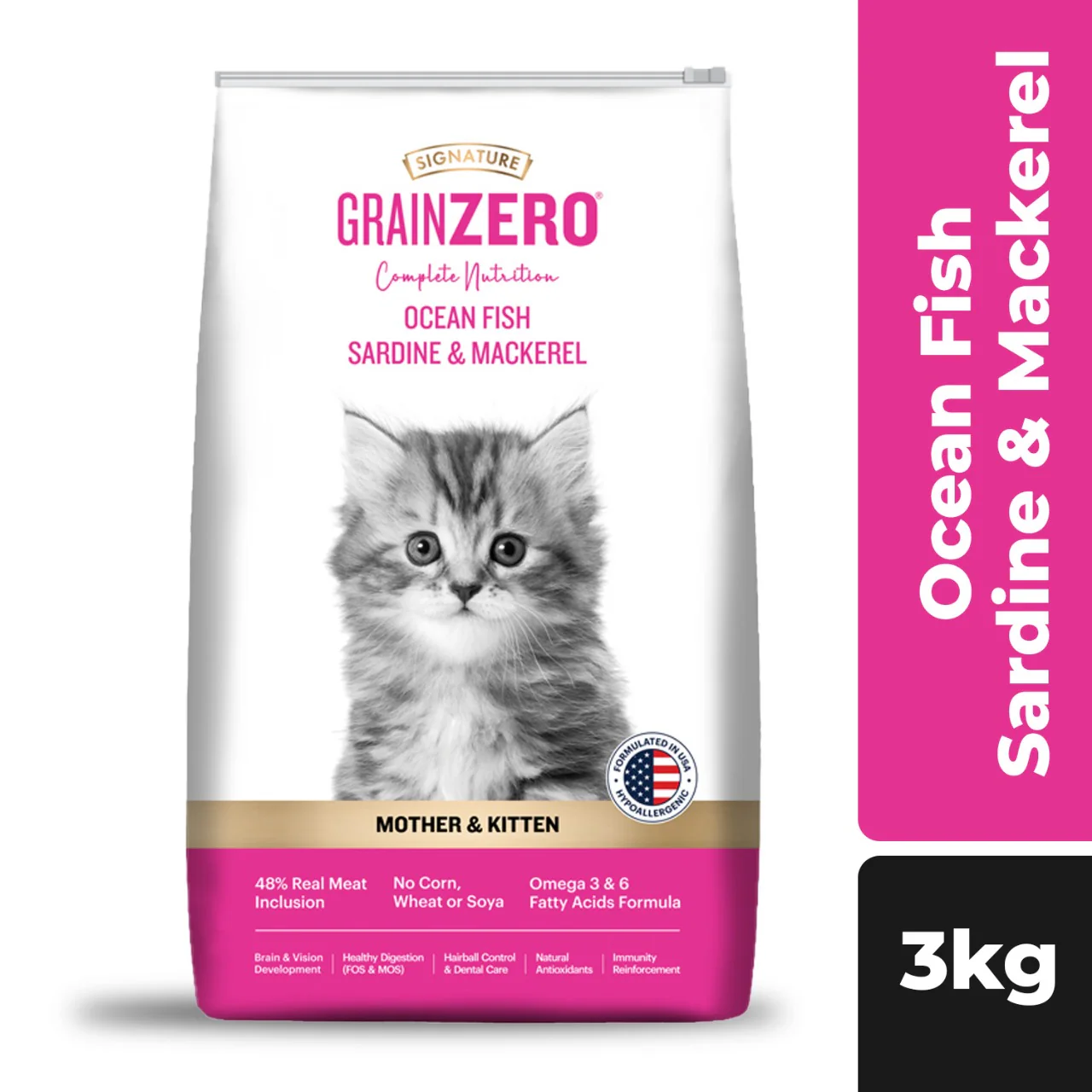 Signature Grain Zero Ocean Fish, Sardine and Mackerel Mother and Kitten Cat Dry Food - Image 22