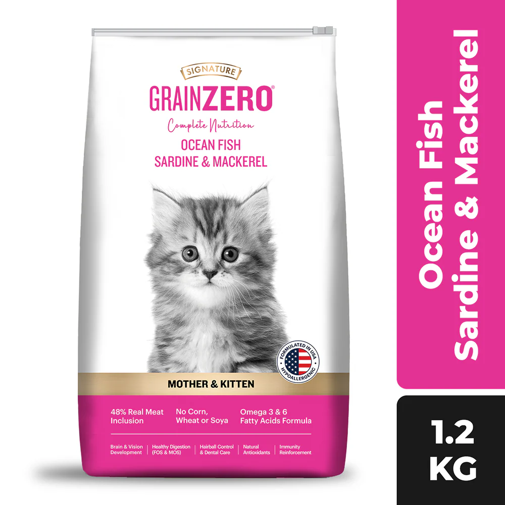Signature Grain Zero Ocean Fish, Sardine and Mackerel Mother and Kitten Cat Dry Food - Image 23