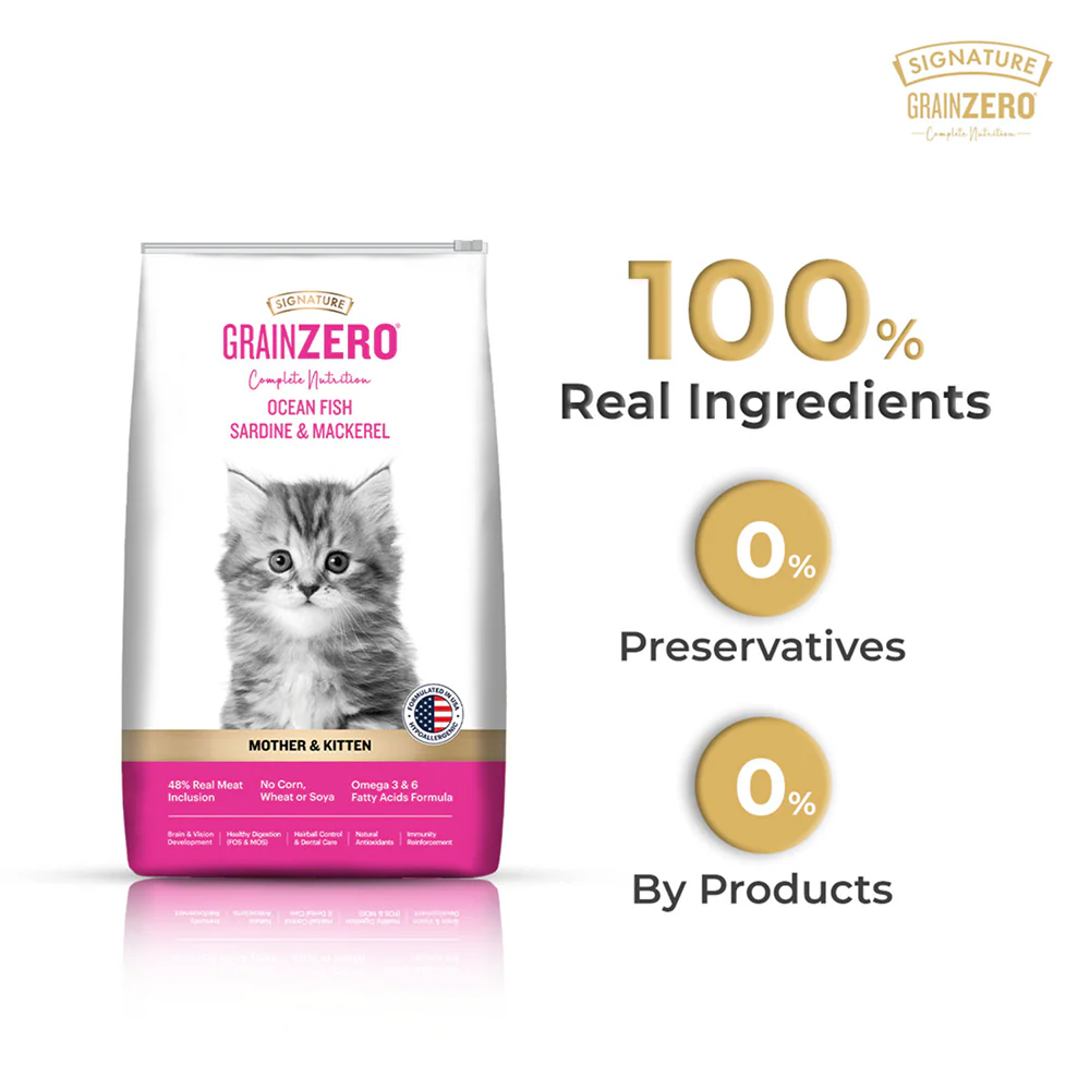 Signature Grain Zero Ocean Fish, Sardine and Mackerel Mother and Kitten Cat Dry Food - Image 7