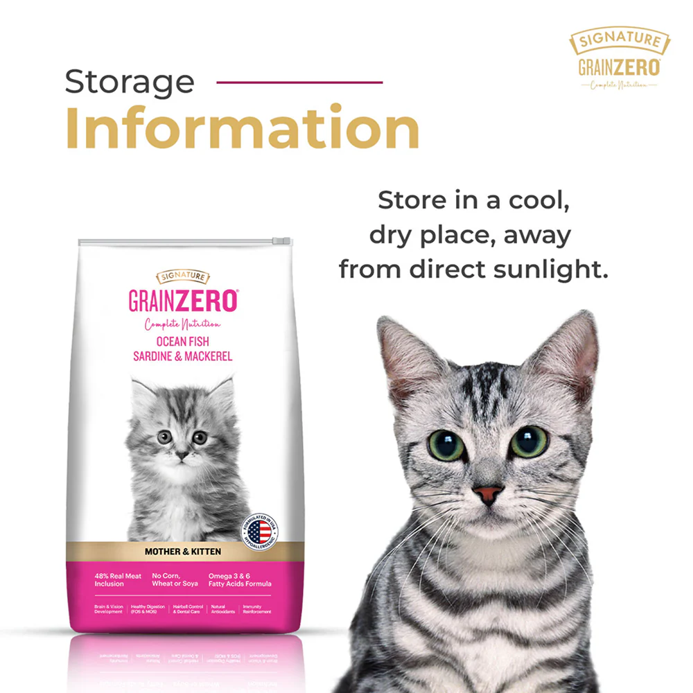 Signature Grain Zero Ocean Fish, Sardine and Mackerel Mother and Kitten Cat Dry Food - Image 9