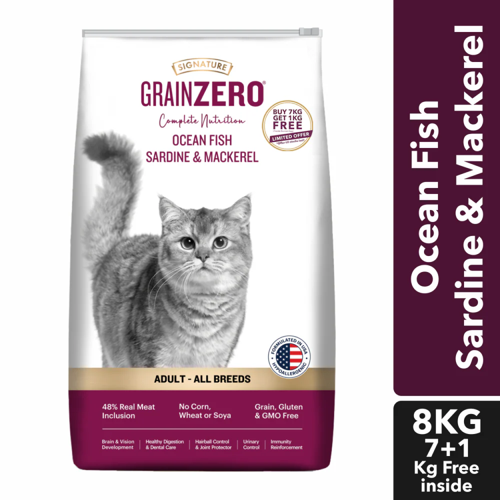 Signature Grain Zero Ocean Fish, Sardine and Mackerel Adult Cat Dry Food - Image 19