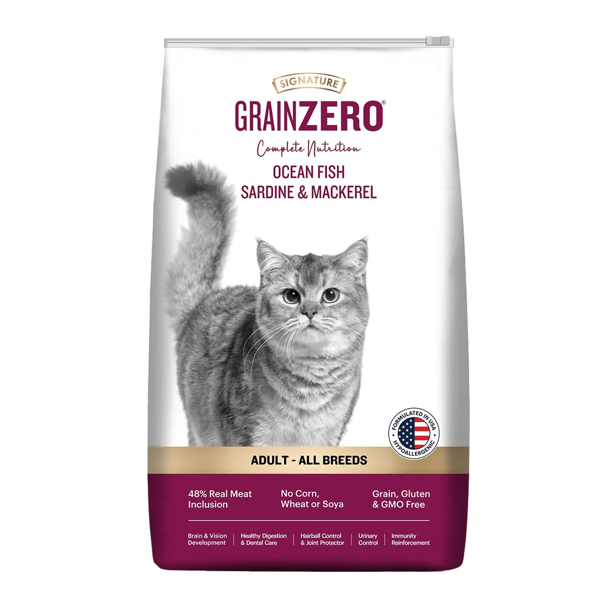 Signature Grain Zero Ocean Fish, Sardine and Mackerel Adult Cat Dry Food - Image 20