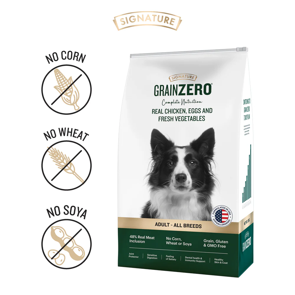 Signature Grain Zero Real Chicken, Egg and Vegetables Adult Dog Dry Food - Image 2