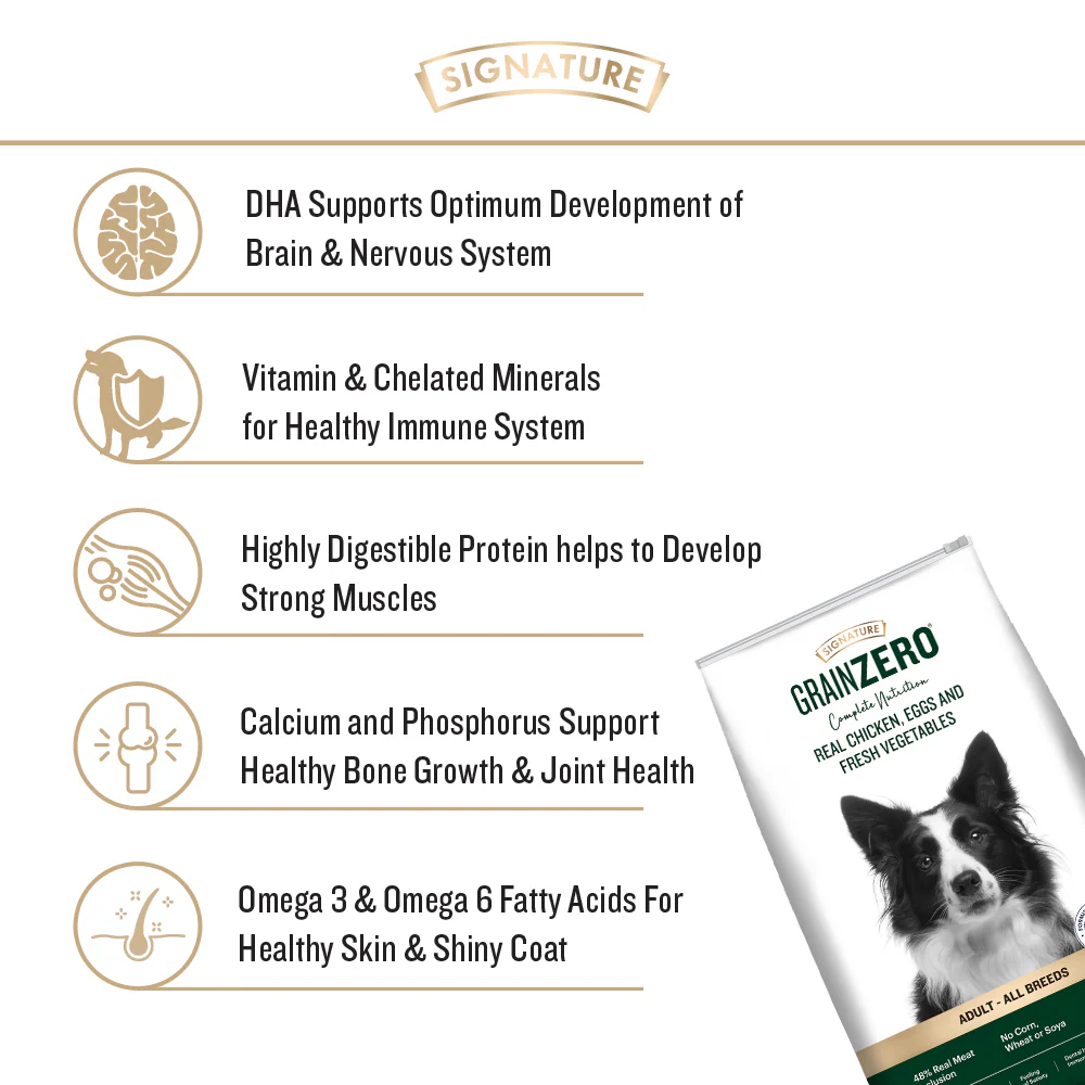 Signature Grain Zero Real Chicken, Egg and Vegetables Adult Dog Dry Food - Image 3