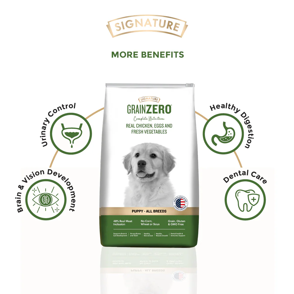 Signature Grain Zero Real Chicken, Egg and Vegetables Puppy Dog Dry Food - Image 5