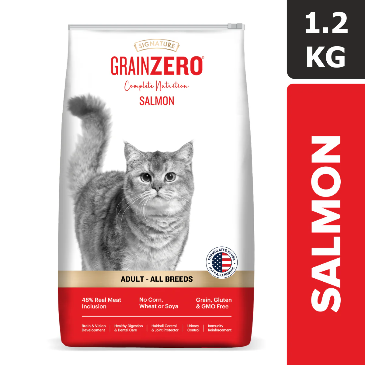 Signature Grain Zero Salmon Adult All Breed Adult Cat Dry Food - Image 2
