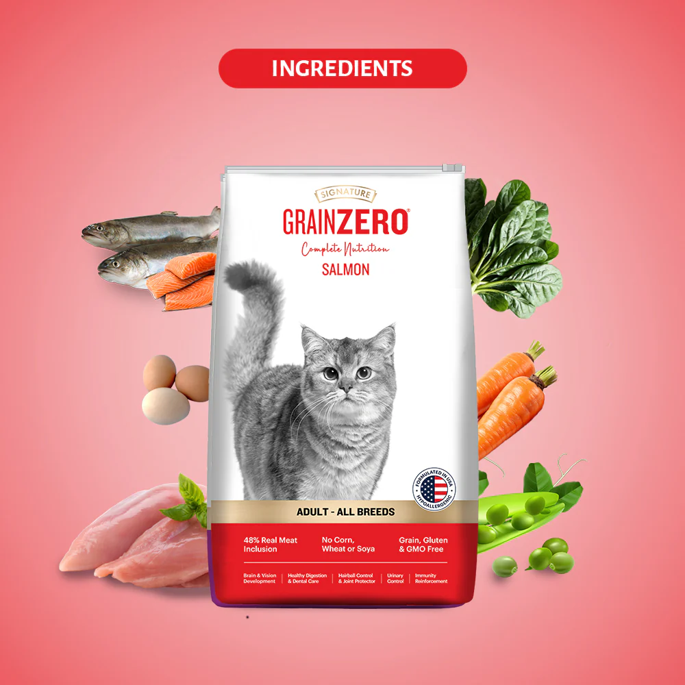 Signature Grain Zero Salmon Adult All Breed Adult Cat Dry Food - Image 4