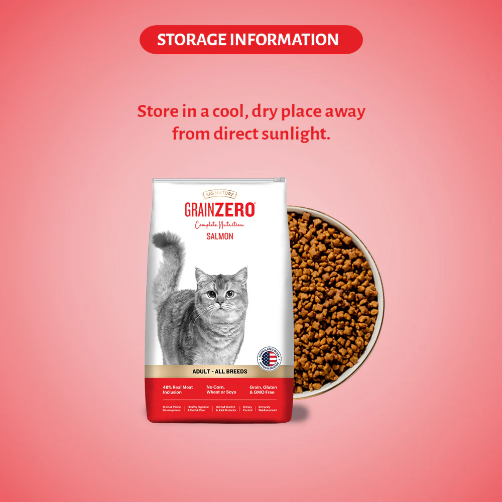 Signature Grain Zero Salmon Adult All Breed Adult Cat Dry Food - Image 7