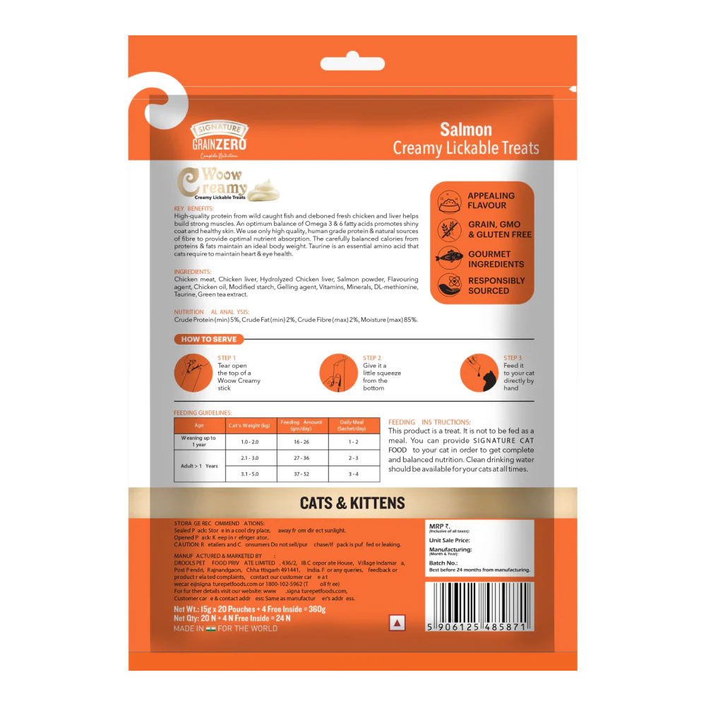 Signature Grain Zero Salmon Lickable Creamy Cat Treats - Image 10