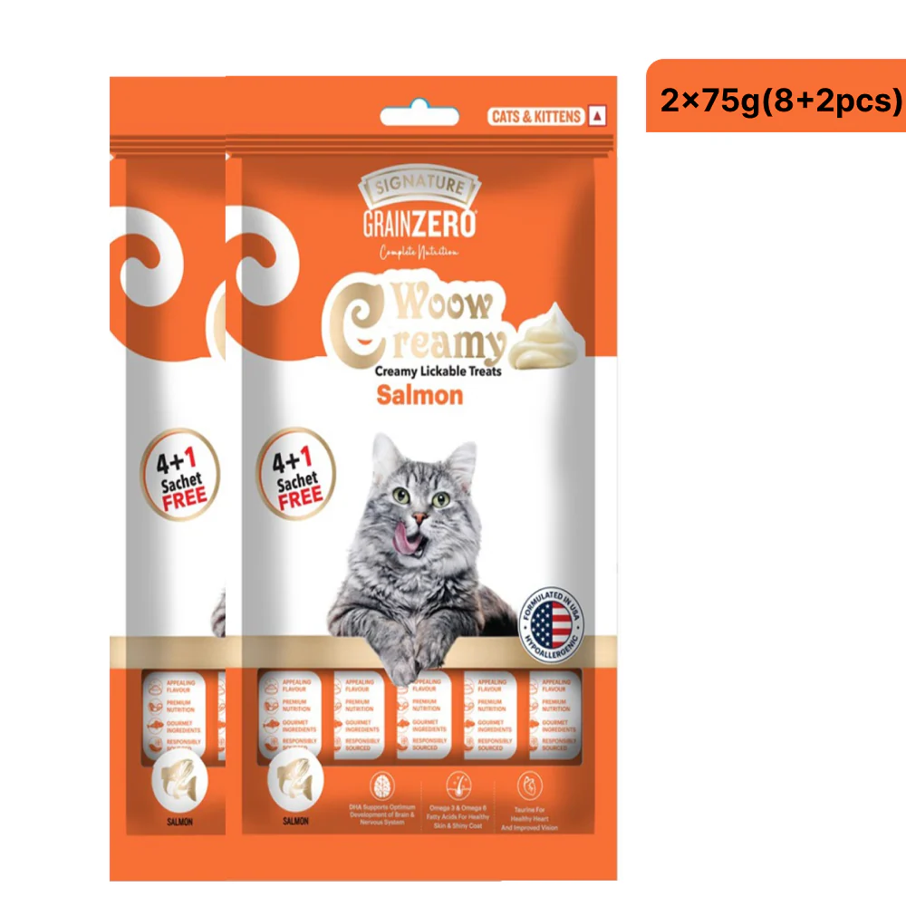 Signature Grain Zero Salmon Lickable Creamy Cat Treats - Image 5