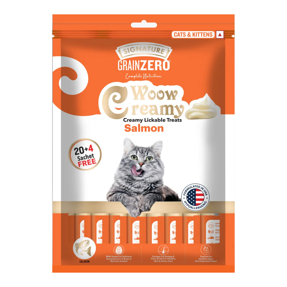 Signature Grain Zero Salmon Lickable Creamy Cat Treats - Image 9
