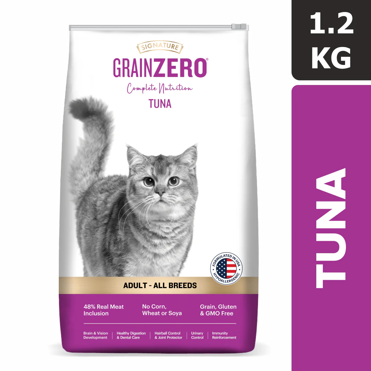 Signature Grain Zero Tuna Adult All Breed Adult Cat Dry Food - Image 2