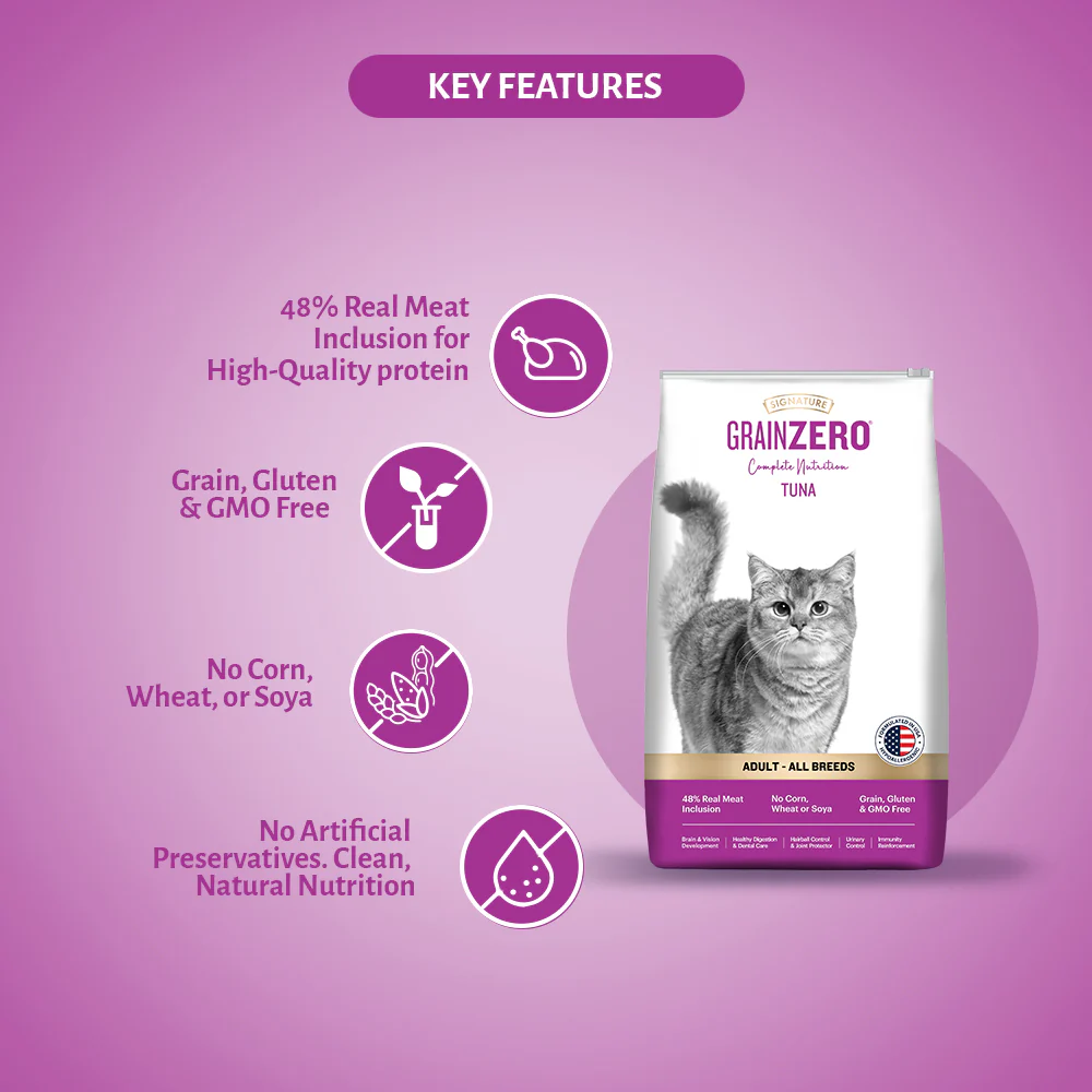 Signature Grain Zero Tuna Adult All Breed Adult Cat Dry Food - Image 4