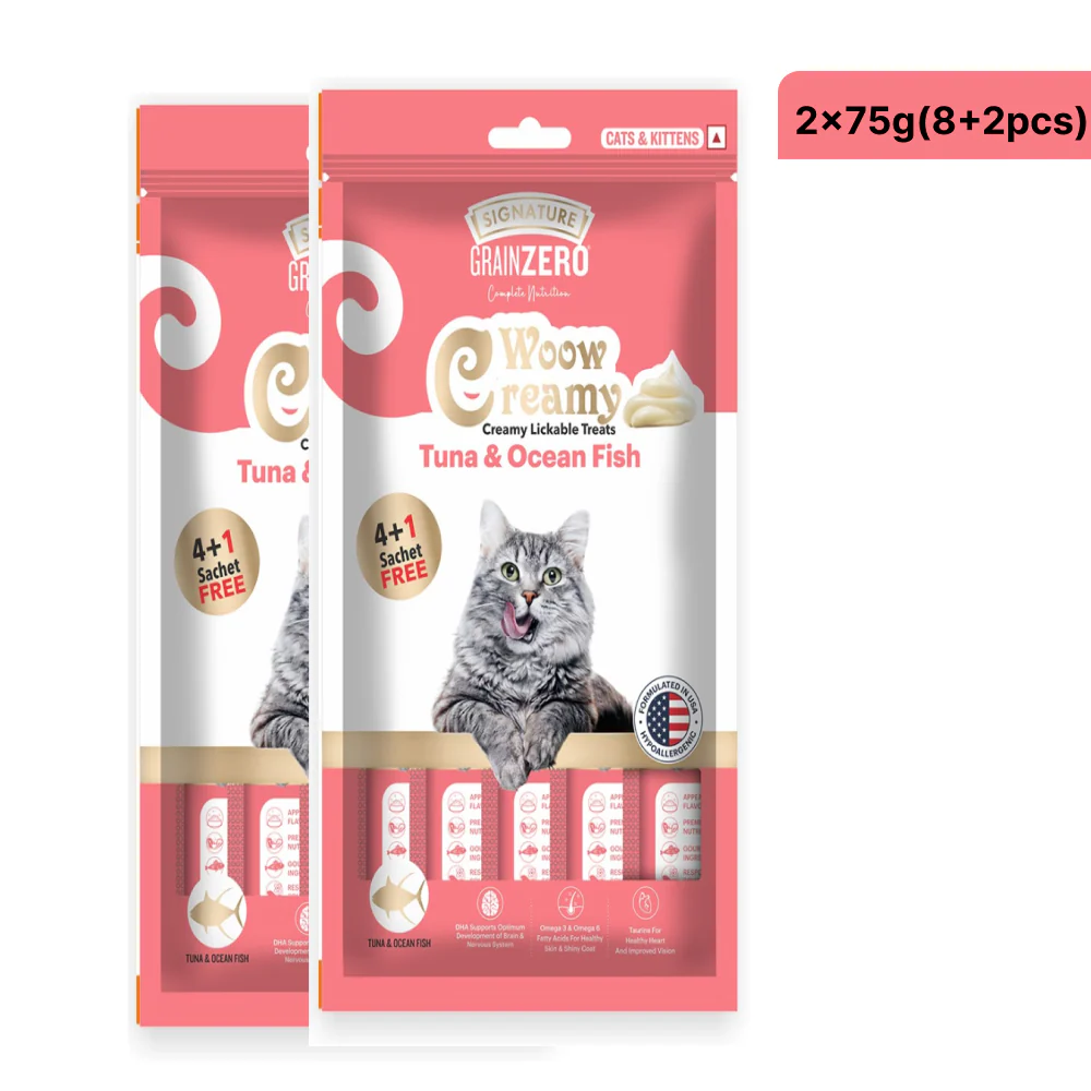 Signature Grain Zero Tuna and Ocean Fish Lickable Creamy Cat Treats - Image 5