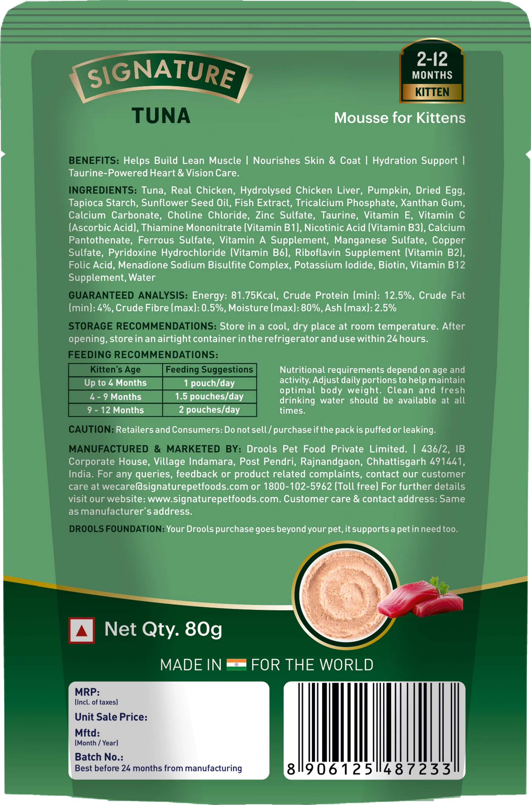 Signature Grain Zero Tuna Mousse Kitten Cat Wet Food - Image 2